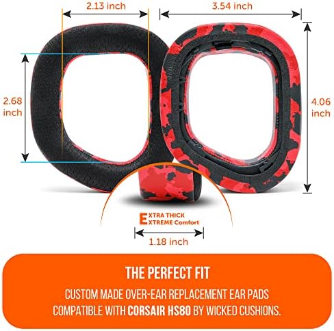 Ultimate Comfort Cooling Gel Earpads for Corsair HS80 Headsets – Wicked Cushions 90’s Black Replacement Ear Cushions for Enhanced Sound Isolation and Long-Lasting Gaming Performance – Perfect for Extended Play and Immersive Audio Experience