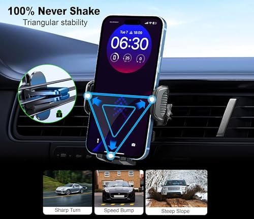 Ultimate 360-Degree Adjustable Car Phone Holder – Hands-Free Mobile Mount for Android/i Phone – Washable, Reusable & Compatible with All Devices – Ensures Safety & Convenience on the Road