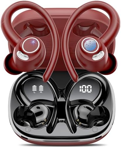 Unleash Your Sound Potential with Jesebang Bluetooth 5.3 Wireless Earbuds: Ergonomic Sport Headphones Featuring Hi-Fi Stereo Audio, ENC Microphone for Exceptional Call Clarity, 40-Hour Endurance, and IPX7 Waterproof Capability – Ideal for Fitness Enthusiasts Seeking Unmatched Comfort and Performance