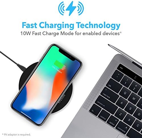 Apexan Ultra-Fast Wireless Charging Pad for Apple i Phone 15, 14, 13, 12, 11/Pro/Pro Max, X, XS, XS Max, i Phone XR, 8/8 Plus & All Qi-Compatible Devices – 10 W High-Speed Aluminium Charger in Space Grey with Enhanced Safety Features for Effortless Power Management and Stylish Convenience