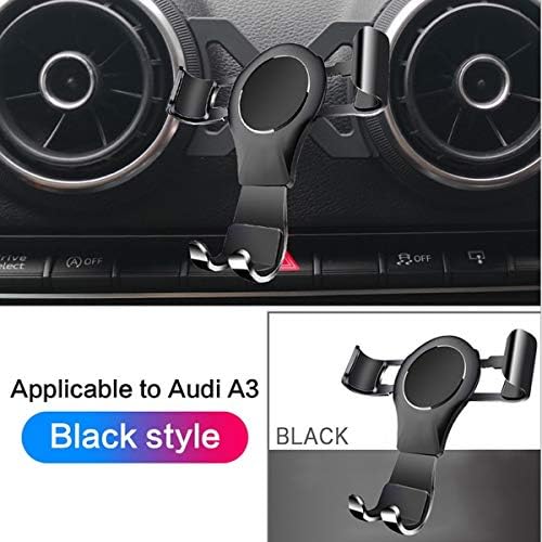 Premium Aluminum Alloy Phone Holder for Audi A3 8 V (2014-2020) – 360° Rotating Gravity Auto Lock Car Mount – Effortless Installation & Enhanced Stability for Safe Navigation and Hands-Free Calls – Ideal Accessory for Audi A3 & S3 8 V Drivers
