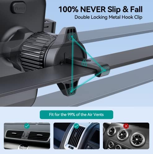 Military-Grade Suction Car Phone Holder – 3-in-1 Versatile Mount for Dashboard, Windshield & Air Vent – Universal Fit for i Phone & Android – Enhanced Stability with 360-Degree Rotation for Safe Navigation & Hands-Free Use