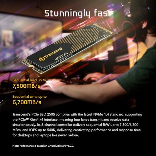 Elevate Your Computing Experience with the Transcend 256 GB M.2 2280 SSD – Achieve Lightning-Fast Speeds of Up to 1,600 MB/s for Seamless Gaming and Multitasking, Featuring PCIe NVMe Gen3 x4 Compatibility, 3 D TLC NAND Technology for Enhanced Durability, and Intelligent LDPC Error Correction for Unmatched Data Integrity. Perfect Upgrade for Ultrabooks, Laptops, and Desktops!