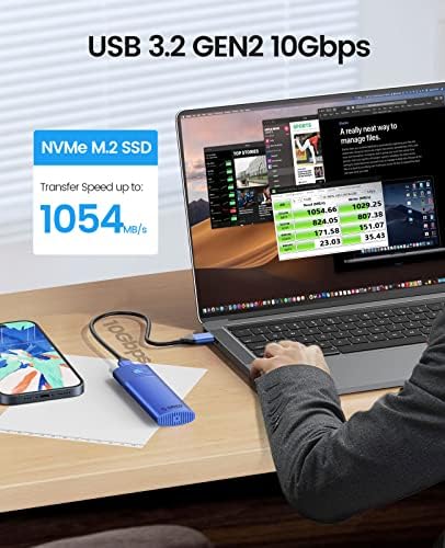 Ultra-Fast ORICO Aluminum M.2 NVMe SSD Enclosure – Tool-Free 10 Gbps USB-C Adapter for 2230/2242/2260/2280 PCIe M-Key SSDs – Thunderbolt 3 Compatible External SSD Case with Enhanced Heat Dissipation and 4 TB Support for Optimal Data Management and Storage Solutions
