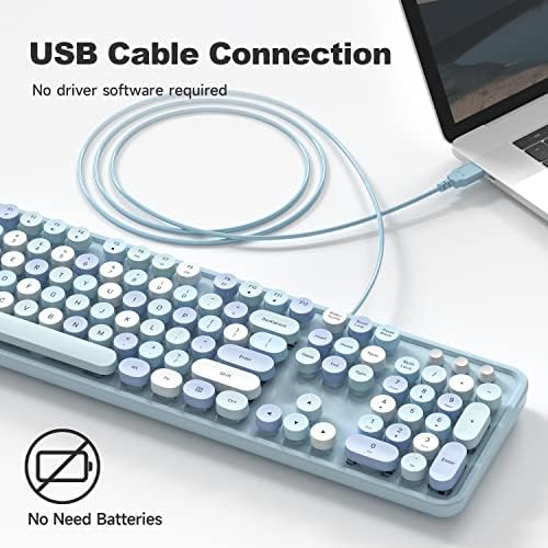 Illuminate Your Workspace with the Large Print Backlit Keyboard – Ergonomic USB Wired Multimedia Keyboard with Rainbow LED Lighting for Enhanced Comfort and Visibility on Windows PCs & Laptops