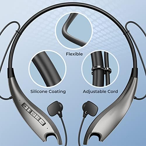 YOSDOM Waterproof Neckband Bluetooth Headphones – 24+ Hour Playtime, Shark Jaw Design for Secure Fit, Noise Isolation & Built-in Mic, Enhanced Compatibility for Active Lifestyles, IPX7 Rated for Gym & Outdoor Use, Call Vibration Alerts for Unmissable Connectivity