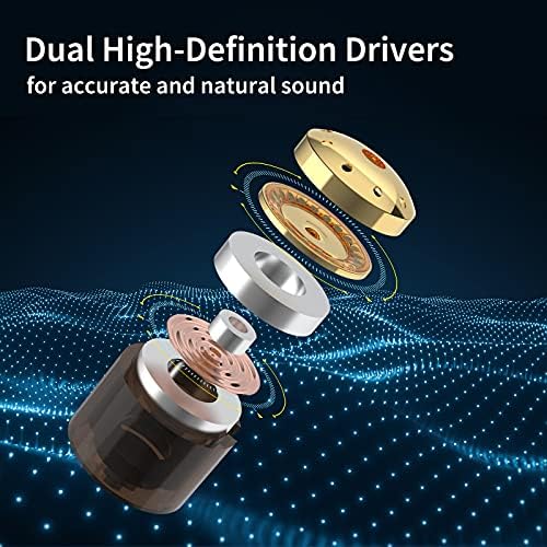 BASN Bsinger Professional Dual Driver In-Ear Monitor Headphones – Hi-Fi Sound Quality Earbuds with Built-in Mic for Musicians and Drummers (Black, 2-Pin) – Superior Comfort and Durability for Live Performances