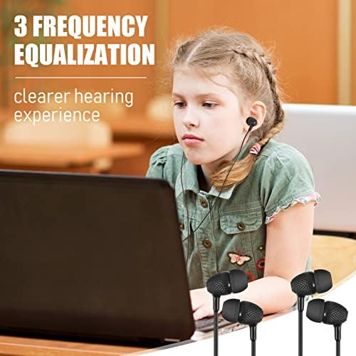 Macarrie 200 Pack Wired Earbuds – Vibrant Classroom & Office Headphones with 3.5 mm Compatibility – Individually Bagged for Hygiene & Seamless Distribution – Lightweight & Durable Design for All-Day Comfort – Ideal for Lectures, Music Listening, and Conference Calls