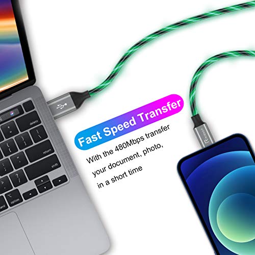 Illuminate Your Charging Experience with the 6 FT Pink LED Lightning Cable – MFi Certified Fast Charging Cord for i Phone 13, 12, 11 Pro Max, XR, XS, X, 8 Plus, 7 Plus, 6 Plus, 5 s & i Pad – Stylish, Durable, and Conveniently Long for Enhanced Flexibility and Quick Power-Up