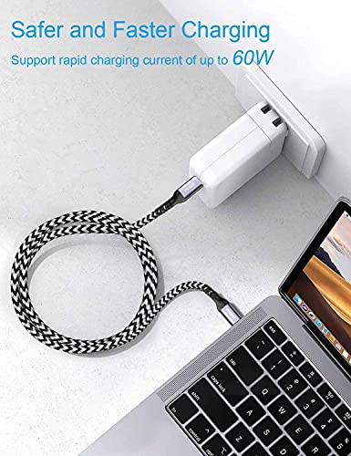 15 FT USB-C to USB-C Charging Cable (2 Pack, 60 W) – High-Speed Data Transfer & Power Delivery for i Phone 15 Pro, Samsung Galaxy S23/S22, Google Pixel 6 Pro, and More – Ultimate Compatibility & Durability for On-the-Go Charging Solutions