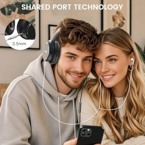 Experience Premium USB C Over-Ear Headphones with Built-In Microphone – Exceptional HD Stereo Sound for Gaming and Travel, Foldable Design for Easy Portability, Compatible with i Phone 16, Samsung, and Laptops – Ideal Wired Headset for Unmatched Audio Enjoyment