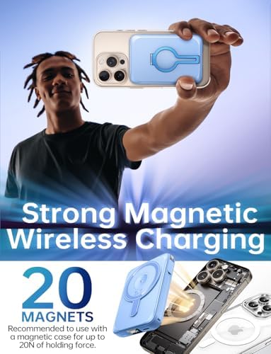 Magnetic 10,000 m Ah Portable Power Bank – Ultimate Wireless Charger with Built-In Cables for Fast 22.5 W Charging – Travel-Friendly, Compatible with i Phone 16/15/14/13/12, Samsung S22/S21, Google Devices, and i Pad – Effortless Charging on the Go