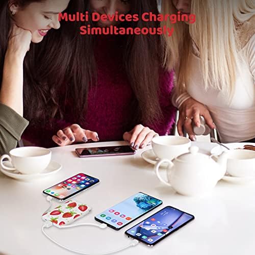 Ultra-Slim 6000 m Ah Portable Charger with Built-in Cables – Lightweight Fast Charging Power Bank for i Phone, Samsung, and Android Devices – Perfect Travel Companion for On-the-Go Power Solutions