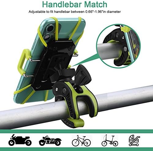 Versatile Bike Phone Mount with 360-Degree Rotation – Secure Smartphone Holder for Bicycles, Motorcycles, and Baby Carriages – Compatible with i Phone, Sony, Samsung – Durable Rubber Strap Design for Effortless Navigation and Calls – Lightweight and Easy Installation for Enhanced Riding Experience – Sleek Black Finish for Any Style