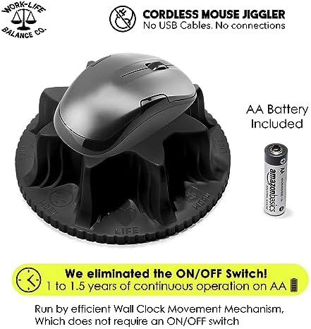 Stay Productive with Our Wireless Mouse Jiggler – No Software, No USB, Just Effortless Motion! Enjoy 12 Months of Battery Life for Seamless Operation – Ideal for Home Office, Long Meetings, and Automated Tasks – Sleek Black Design for Enhanced Compatibility and Efficiency
