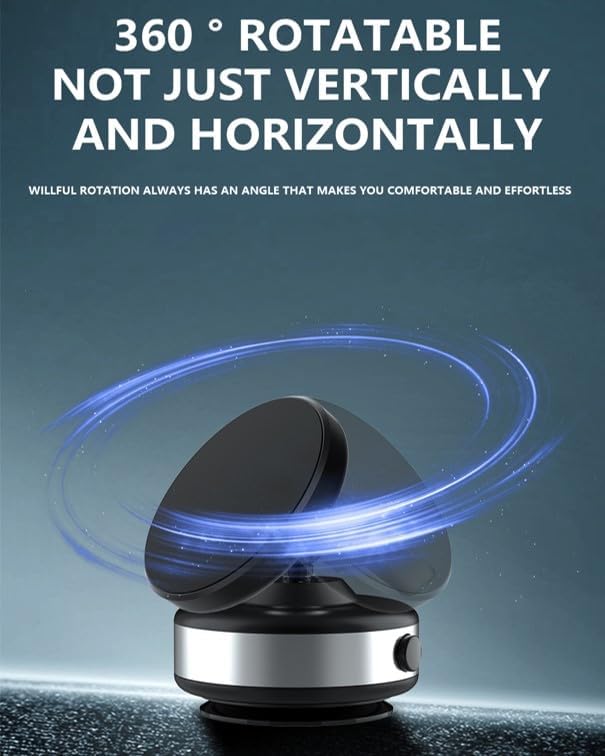 Revolutionary Electric Vacuum Suction Magnetic Phone Mount – Hands-Free 360° Rotatable Holder for Mag Safe i Phones, Perfect for Cars, Gyms, and Mirrors – Unmatched Stability and Portability (Black)