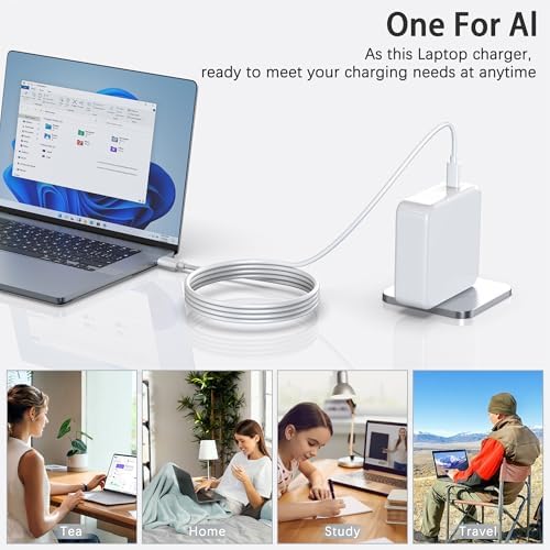 Rapid Charge 100 W USB-C Power Adapter for Mac Book Pro & Air – Ultra-Compact GAN Technology Travel Charger with Premium USB-C to C Cable for i Phone 14 Pro, i Pad, and All USB-C Devices – High-Speed Performance for On-the-Go Professionals and Students