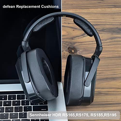 Premium Protein Leather Ear Pads for Sennheiser HDR RS165, RS175, RS185, RS195 Wireless Headphones – Enhanced Comfort with Added Thickness, Superior Sound Isolation, and Effortless Installation