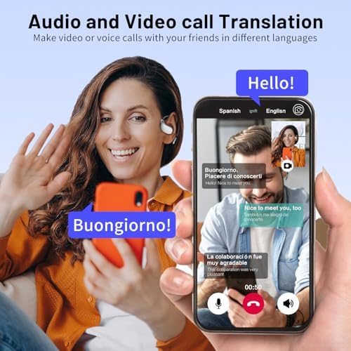 AI-Powered 144-Language Translation Earpiece: Seamless 3-in-1 Bluetooth Earbuds for Instant Communication on i Phone & Android – Perfect for Travel, Business Meetings, and Language Mastery with Enhanced Speed & Compatibility
