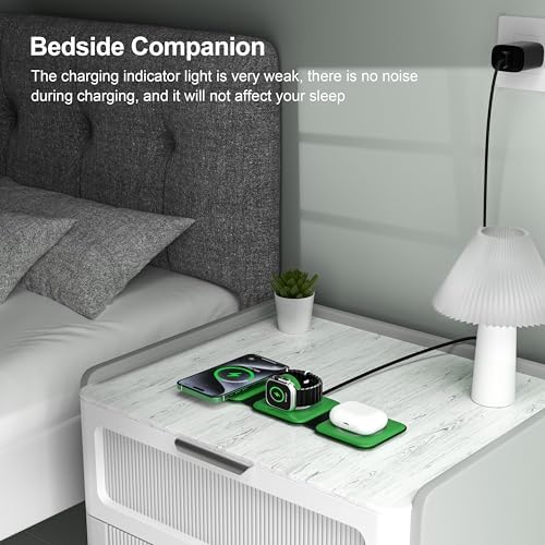 UCOMX Foldable 3-in-1 Wireless Charging Station: Ultimate Travel Charger for i Phone 12-16 Pro Max, Apple Watch Series 3-Ultra, and Air Pods Pro – Rapid Nano Technology for Fast, Safe Charging & Clutter-Free Convenience