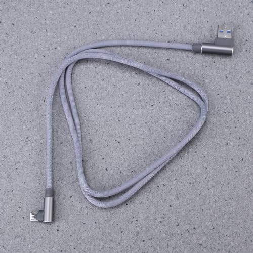 90-Degree USB Micro Cable – 1 m Nylon Braided Right Angle Charger for Universal Phones – Fast 2.4 A Data Transmission – Durable & Tangle-Free Connectivity Solution for Enhanced Performance