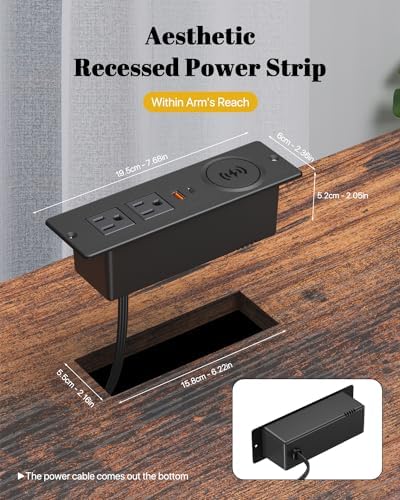 Revolutionize Your Charging Experience with the Kungfuking Recessed Power Strip – 20 W USB-C Fast Charging, 10 W Wireless Station, Dual AC Outlets & USB Ports, ETL Listed Flush Mount Design for Seamless Integration in Nightstands and Side Tables – Ultimate Versatility for Modern Living Spaces