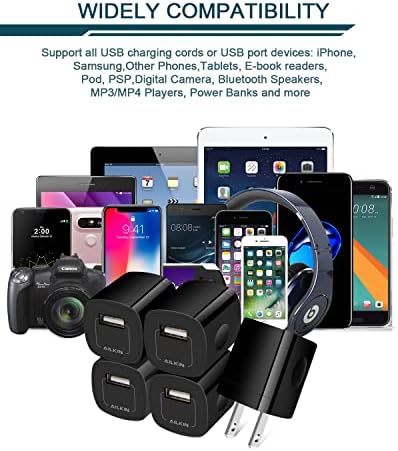 AILKIN 5-Pack USB Wall Charger Plug – Fast Charging Block for i Phone 16/15/14/13/12/11/XR/XS, i Pad Pro/Air – Universal 1-Port Power Adapter Charging Cubes for Home, Office & Travel – Lightweight, Durable & Efficient Charging Solution