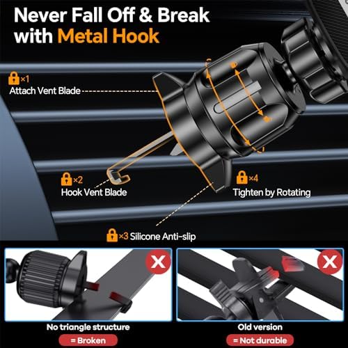 Advanced Dark Black Smartphone Car Holder – Unmatched Stability & Hands-Free Access for Enhanced Driving Safety and Convenience