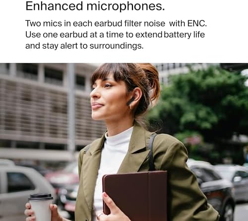 Belkin Sound Form™ Motion True Wireless Earbuds with Dual Microphone – Crystal Clear Calls & IPX5 Water-Resistant Design – Wireless Charging Case for Ultimate Convenience – Perfect Bluetooth Headphones for i Phone & Samsung Users – Enhanced Sound Quality for Active Lifestyles