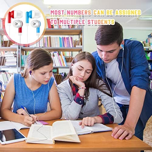 Bulk 50 Pack Colorful Kids Earbuds – Premium Stereo Wired Headphones for Classrooms, Perfect for Libraries and Learning Environments, Featuring 3.5 mm Audio Jack for Versatile Compatibility, Comfort-Focused Design and High-Quality Sound for Students and Adults