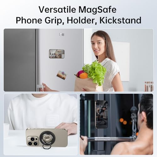 Syncwire Magnetic Phone Ring Holder – Titanium Alloy Kickstand for i Phone 12-16 Pro Max & Compatible Android Devices – Ergonomic Design, Enhanced Mag Safe Stability, Lightweight Grip for Ultimate Hands-Free Convenience