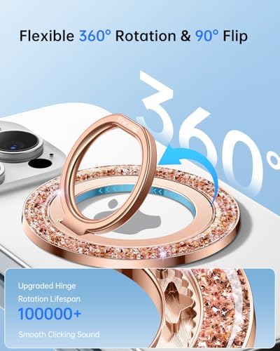 Syncwire Magnetic Phone Ring Holder – Titanium Alloy Kickstand for i Phone 12-16 Pro Max & Compatible Android Devices – Ergonomic Design, Enhanced Mag Safe Stability, Lightweight Grip for Ultimate Hands-Free Convenience