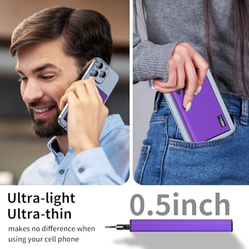 Ultra-Slim Magnetic Power Bank – 10,000 m Ah Portable Charger with Built-In Cable for i Phone 15/14/13/12 – Fast 20 W USB-C Two-Way Charging, Lightweight & Compact Design in Stylish Gray – Essential Travel Power Solution