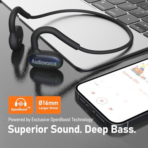 Revolutionize Your Workout with Open Comfy CF201 Bluetooth Headphones – Lightweight Open-Ear Design for Ultimate Ambient Awareness and Premium Sound – Perfect Wireless Earbuds for Running, Gym, and Outdoor Adventures – Sleek White Aesthetic for Style and Safety