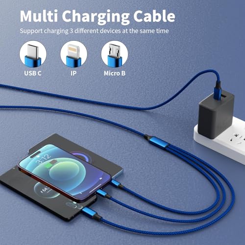 240 W 4-in-1 USB C Charging Cable – 6 FT Multi-Device Power Solution with LED Indicator for i Phone 16/15/14 Pro, Mac, i Pad, Samsung S25/S24 – Fast Charging Compatibility, Durable Design for Home & Travel