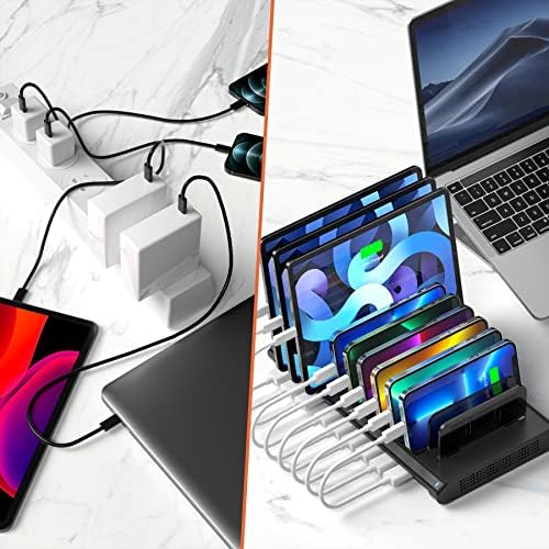Alxum 10-Port USB Charging Hub – 60 W High-Speed Multi-Device Charger for Smartphones & Tablets – Fast Charging Station with Smart IC Technology for Optimal Power Distribution – Sleek Black Design for Home & Office Use – Ideal USB Charging Solution for Family & Workstations
