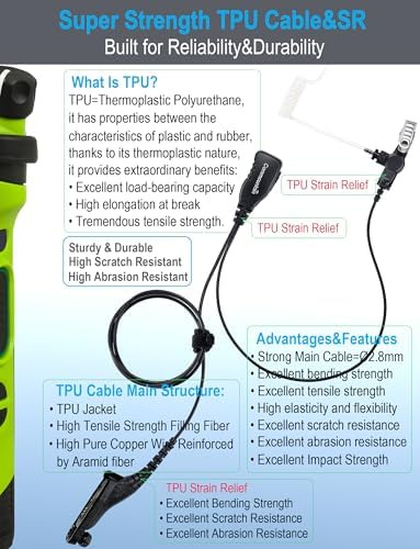 Professional-Grade Motorola Radio Earpiece – commountain APX 6000 & XPR 7550 Headset with Mic – Seamless Compatibility for APX 8000, 7000, XPR 7350 e Models – Lightweight, Ergonomic Design for All-Day Comfort – Superior Audio Clarity with Durable Acoustic Tube – Ideal for Security Personnel, Emergency Responders, and Event Coordinators – Hands-Free Convenience for Uninterrupted Workflow – Robust Construction for Reliable Use in Extreme Conditions