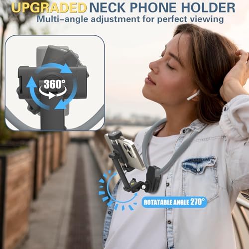 Beviliu Hands-Free Magnetic Neck Phone Holder for Seamless Content Creation – Ideal for Vloggers, Chefs, and Adventurers | Compatible with i Phone 12-16, Android, Go Pro, and Insta360 | Lightweight Adjustable Chest Strap for Comfort and Stability During POV Video Filming