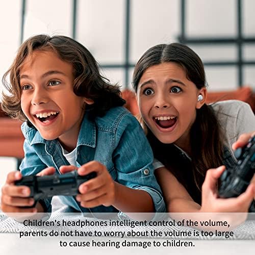 Kids Bluetooth 5.3 Wireless Earbuds with Touch Control – Adorable Pink Kitty Charging Case, IPX5 Waterproof Design, Hi-Fi Stereo Sound, Built-in Microphone for Clear Calls – Perfect for Young Music Lovers and Gamers