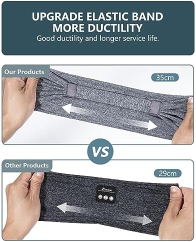 Revolutionary Ultra-Slim Bluetooth Headband Earphones – Dual-Pack for Exceptional Comfort During Sleep, Meditation, and Active Lifestyles – Premium HD Stereo Sound Engineered for Insomnia Relief – Chic Black & Grey Aesthetic with Advanced Bluetooth Connectivity for Seamless Multi-Device Use