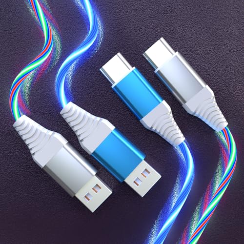 Illuminate Your Charging Experience: Premium 78-Inch Light Up USB C Charging Cable with 3 A Fast Charging Capability – Universal Compatibility for i Phone 16/15/Pro/Plus/Pro Max, Galaxy S24/S23/S22/S21/S20, i Pad, Pixel & More – Durable, Stylish LED Indicator for Nighttime Visibility and Enhanced Convenience