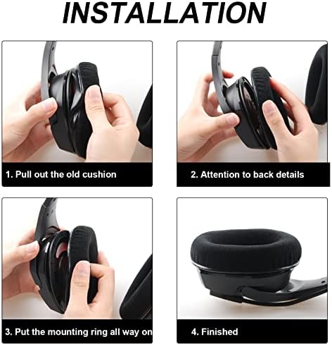 Ultimate Comfort Replacement Ear Pads for Hyper X Cloud II Wireless & Cloud Alpha – Luxurious Velour & Premium Protein Leather with High-Density Foam for Enhanced Gaming Experience – Quick Installation & Sleek Black Design