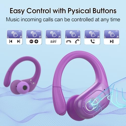 Ultimate Bluetooth 5.4 Wireless Earbuds with 75-Hour Playtime – Ergonomic Deep Bass Sport Headphones with IPX7 Waterproof Rating for Active Lifestyles, Advanced ENC Noise Cancelling Mic for Superior Call Clarity – Ideal for Fitness and Outdoor Activities