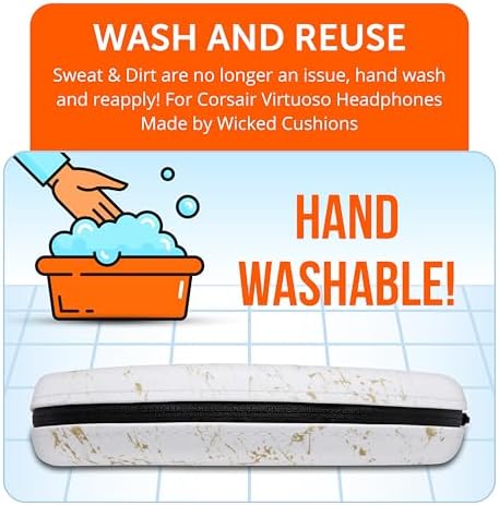 Transform Your Corsair Virtuoso Headphones with the WC Band Z V2 Silicone Headband Cover – Premium Machine Washable Accessory for Enhanced Comfort, Durability, and Flawless Aesthetics – Perfect Fit for Wireless, XT, and SE Models – Say Goodbye to Flaking Leather and Hello to Effortless Maintenance and Style