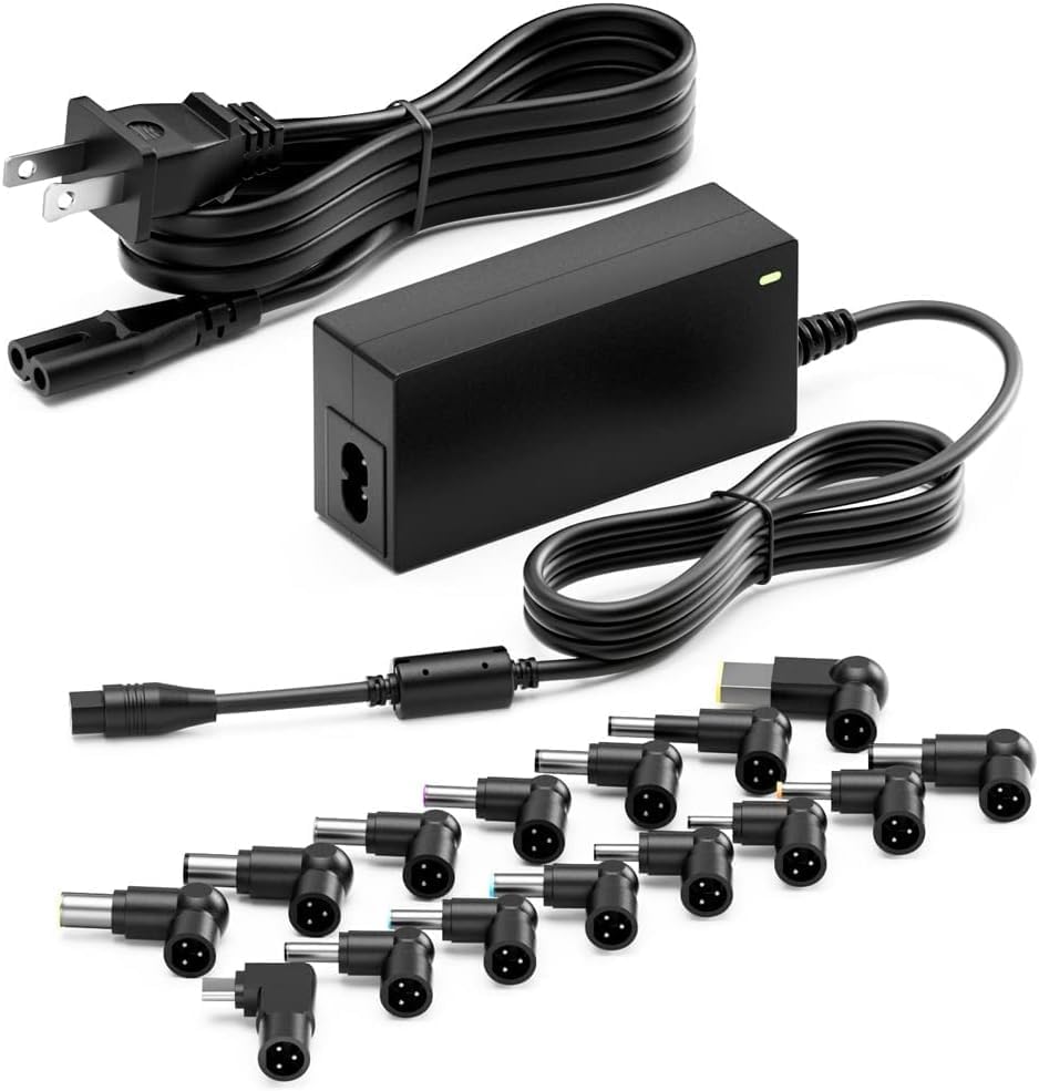 Universal 65 W USB-C Laptop Charger for HP, Dell, Lenovo, Asus, Acer, Toshiba, Samsung – Enhanced Compatibility with Multiple Ports, Fast Charging & Safety Features for Mac Book Pro, Chromebook & Ultrabooks – Includes Power Cord & Connectors with 12-Month Warranty