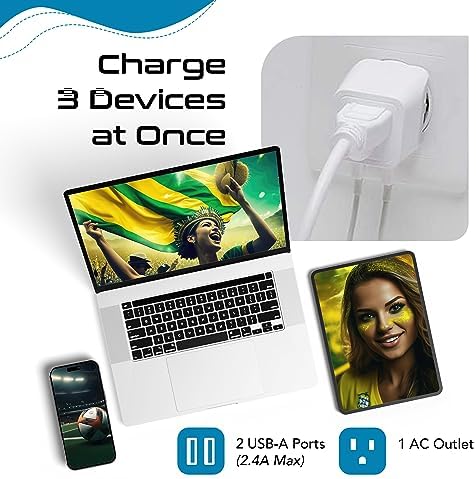 Compact Dual USB Travel Adapter for Effortless Charging in Australia, New Zealand, and China – Essential Type I Plug for Phones, Tablets, and Cameras – Quick Charge Capability with Universal Compatibility for Hassle-Free Global Adventures