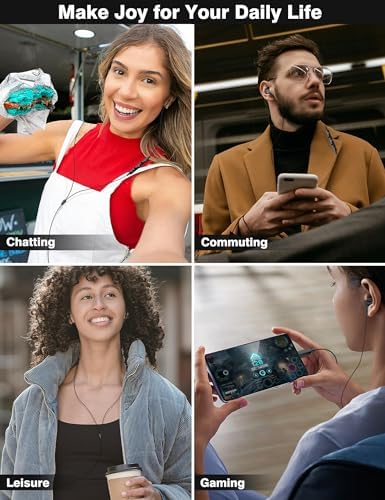 Premium USB C Headphones – Magnetic Wired Earbuds with Hi-Fi Stereo Sound, Built-in Microphone & Volume Control for Galaxy S24/S23/S22, i Phone 16/15, Pixel & More – Unmatched Compatibility & Portability for Music Enthusiasts