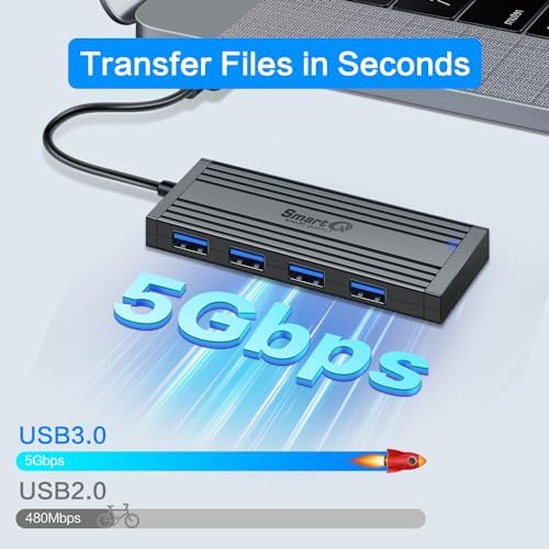 Upgrade Your Digital Workspace with the Smart Q 4-in-1 USB-C Hub – Premium 4 K HDMI Adapter Featuring 3 Lightning-Fast USB 3.0 Ports for Seamless Data Transfer and Crystal-Clear Visuals – Perfect for Mac Book, Dell XPS, and Chromebook Users on the Move