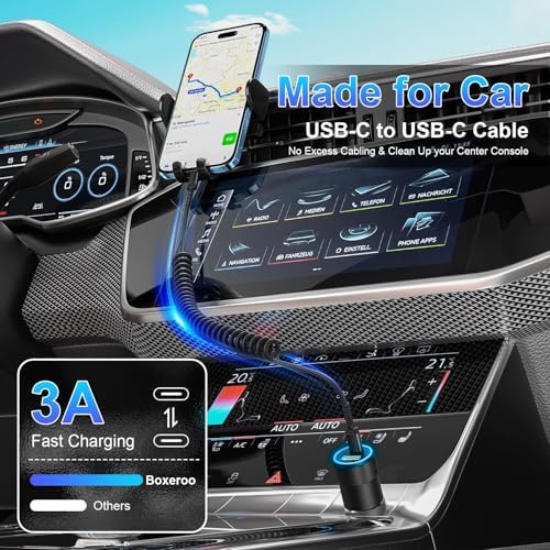 Dual-Port Fast Charge Car Charger Bundle – 38 W USB-C Power Adapter with 6 FT Type-C Cable for i Phone 15/16 Pro & i Pad – Boxeroo Multi-Device Auto Charger with QC 3.0 & PD Compatibility for Ultimate On-the-Go Power Efficiency – Sleek, Durable Design for Enhanced Vehicle Connectivity