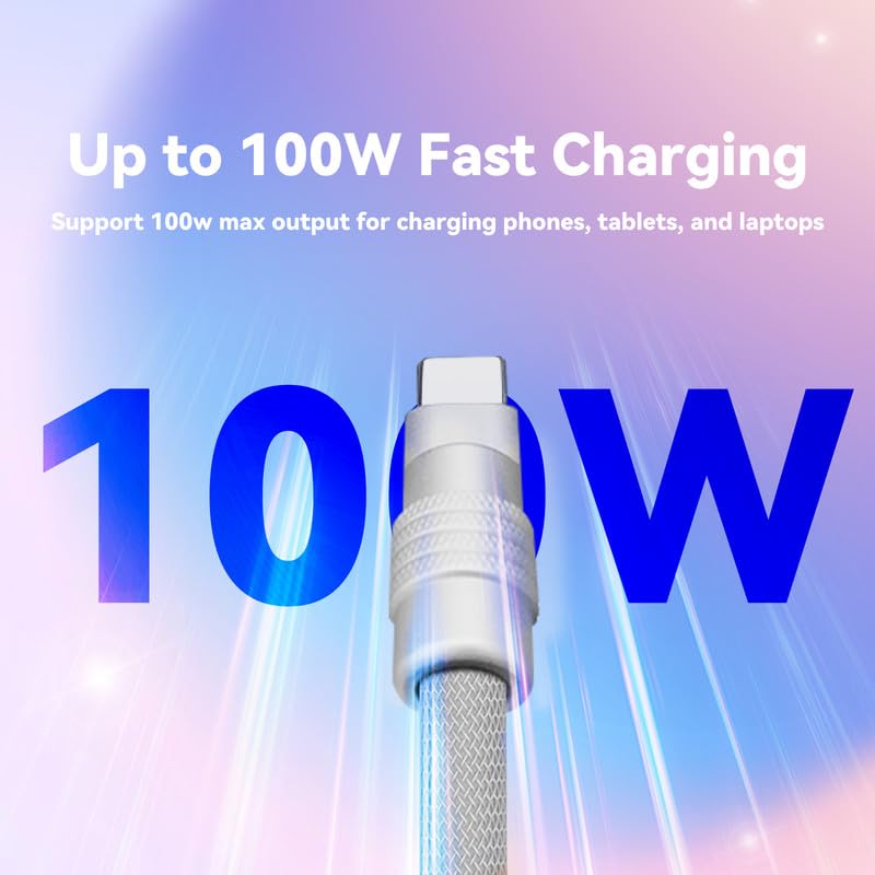Dynamic Curly Chubby Coiled USB C Cable: 240 W Fast Charge Retractable Spiral Braid Cord for Carplay & Android Auto, Versatile Length 2.29 FT to 3.6 FT, Sleek Black and Red Design, Enhanced Compatibility for All USB-A to Type-C Devices